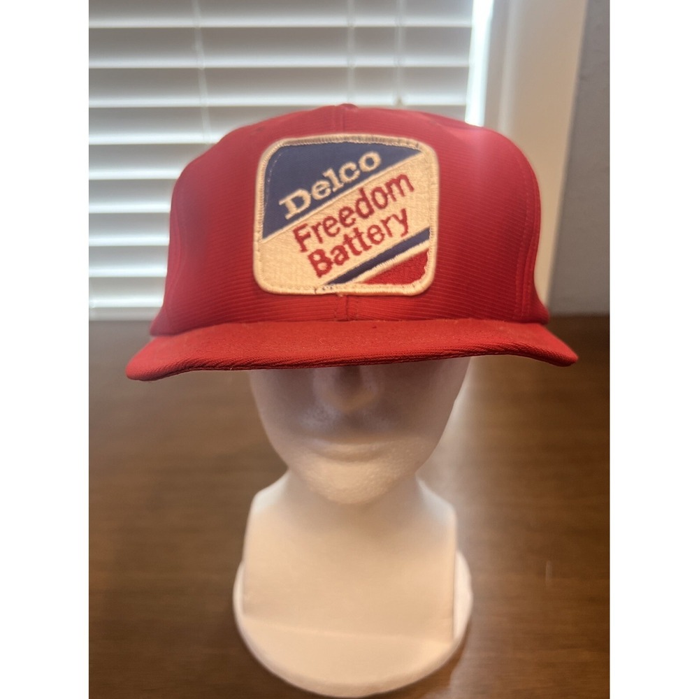 Vintage USA MADE Delco Freedom‎ Battery Patch Trucker Hat Snapback Cap
